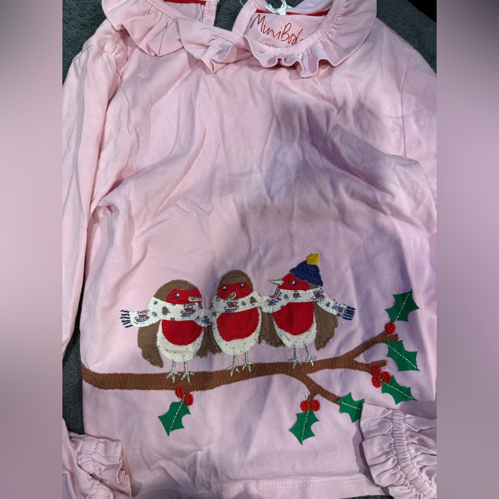 Boden Girls Robins Lo by Sleeve Shirt. NWT